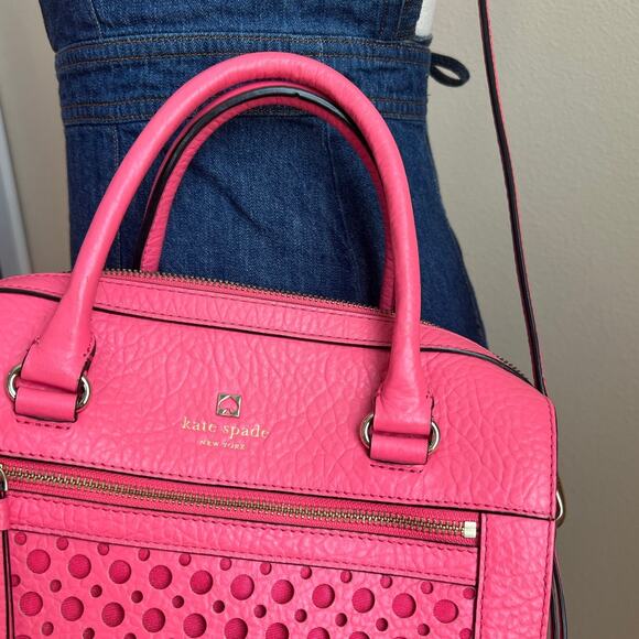 Kate Spade Perri Lane Bubbles Leather Crossbody Purse Pink Barbie Elle Woods - Picture 5 of 8